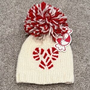 NWT So’Dorable candy canes knit hat with yarn Pom-Pom size 0-12 months
